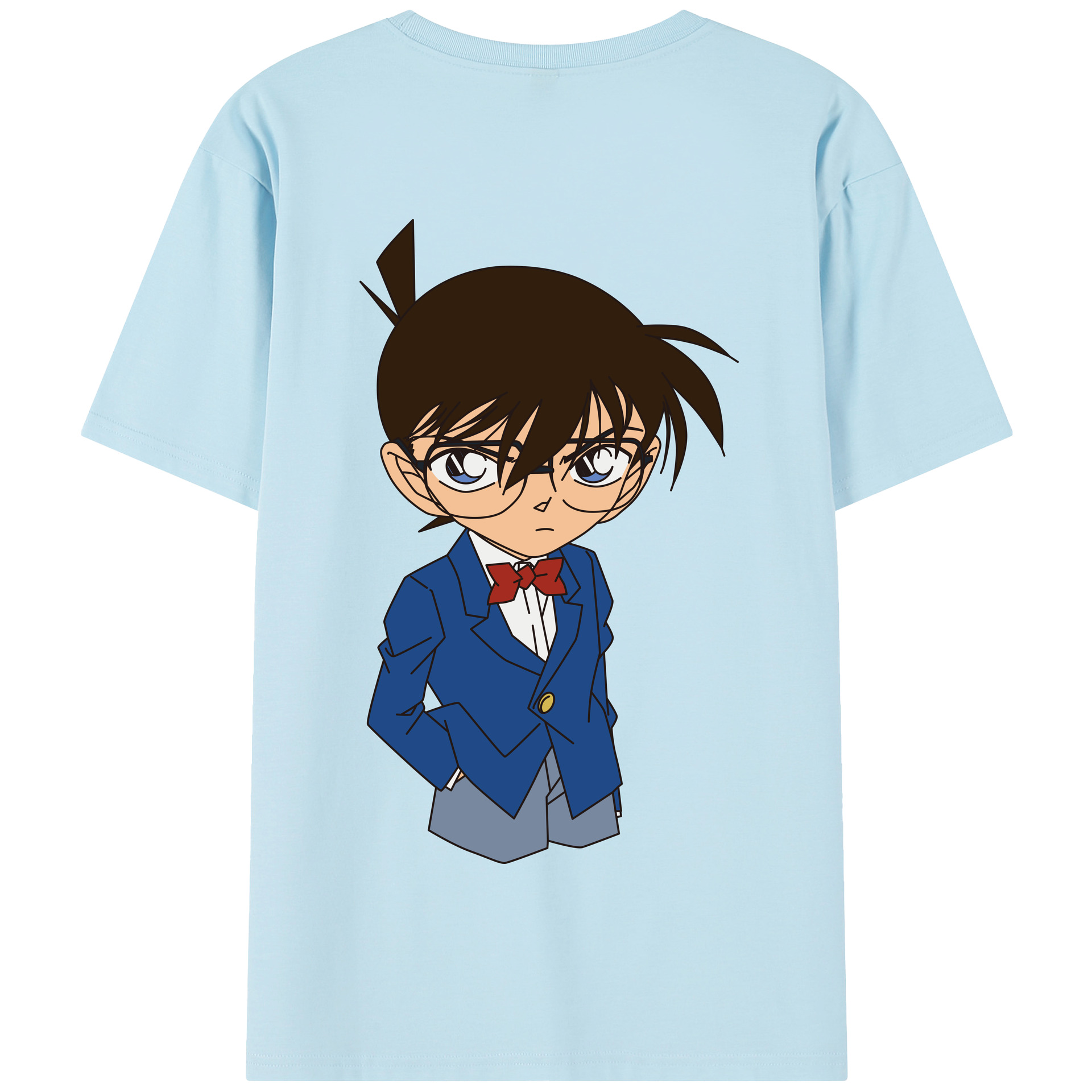（画像用） 名探偵コナン 江戸川 コナン Detective Conan Conan Edogawa 綿100％半袖Tシャツ（背面プリント）